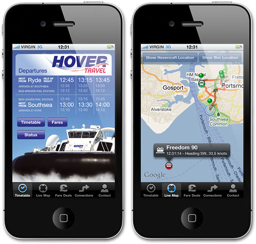 Hovertravel app samples